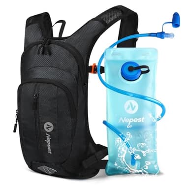 Nepest Hydration Pack Backpack for Women & Men, Lightweight Water Backpack with 2L Water Bladder for Hiking Cycling Running Biking, Black - Image 1