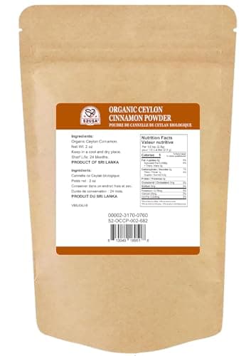 52USA Organic Ceylon Cinnamon Powder, 2oz | True Cinnamon from Sri Lanka, Non-GMO, Gluten-Free, Freshly Packed for Baking, Cooking & Beverages - Image 2