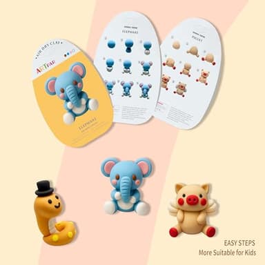 ARTPAR Air Dry Clay Kits for Kids-Modeling Magic Clay,12 Animals DIY Molding Clay Art Crafts Set,Ultra Light & Soft, Safe & Non-Stick with Sculpting Tools & Tutorials, Unique Gifts for Boys & Girls - Image 4