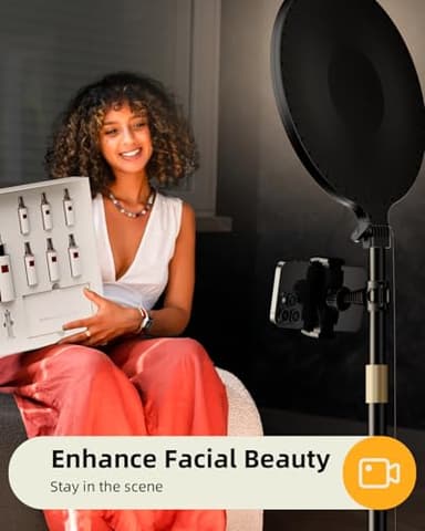 10.5" Ring Light with Stand and Phone Holder - 72" Tripod for iPhone with Light, Professional Led Ringlight for Video Recording/Make up/Streaming, Full Screen Light Ring for YouTube, Tiktok (Black) - Image 2