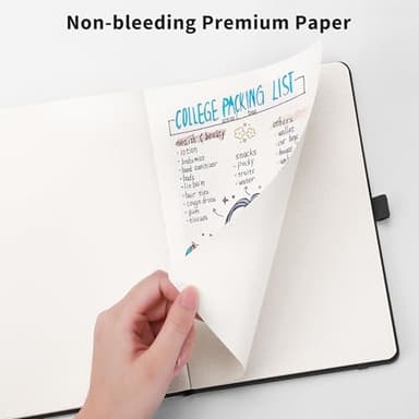 RETTACY Bullet Dotted Journal Notebook, 2-Pack, 160 Numbered Pages per Pack, A5 Medium Size (5.7'' x 8.3''), 120 GSM Thick Paper, Leather Hardcover, for Bullet Journaling (Black & Brown) - Image 5