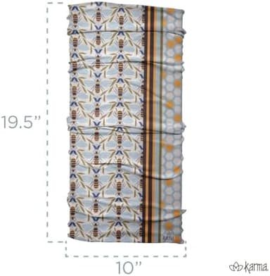 Karma Strawberry Lemonade Headband for Women - Wide - Fabric Headband and Stretchy Hair Scarf - Light Blue and Yellow - Image 5