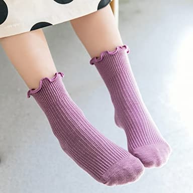 Witwot 6 Pairs Baby Girls Ruffles Ankle Socks Dress Sock 12-24 Month Colorful-B - Image 5