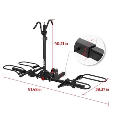 Young 200 lbs. 2 Bike Rack Hitch Mount Platform Style for Cars Trucks SUVs Minivans, fits MTB Gravel Road Bike with Up to 5-inch Fat Tire Carrier Rack - 2" Hitch Receiver - Image 8