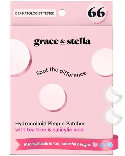 grace & stella Pimple Patches for Face (66 Dots) - Hydrocolloid Acne Patches for Face - Invisible Zit Stickers - Flatten Spots in 6-8 Hrs - Image 1