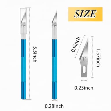 JTIEO Exacto Knife,Hobby Knife,74 Pack with 4 Upgrade Sharp Hobby Knives and 70 Spare Exacto Knife Blades for Art, Scrapbooking (Blue) - Image 2