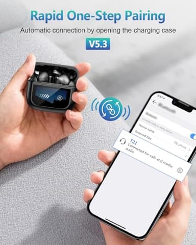 Wireless Earbuds Bluetooth Headphones, Ear Buds with Touch Screen, ANC ENC Noise Cancelling Transparency Mode, 40H Stereo Deep Bass, IPX7 Waterproof, Clear Calls, 5 EQ for iOS Android (Black) - Image 8