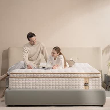 Queen Mattress,12 Inch Queen Size Mattresses in a Box,Memory Foam Hybrid Mattress ,with Individual Pocket Spring for Motion Isolation & Silent Sleep&Lumbar Support & Pressure Relief,Medium Firm - Image 1