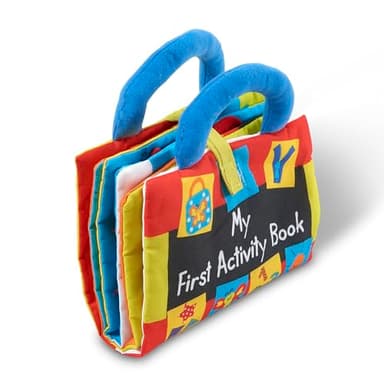 Melissa & Doug K’s Kids My First Activity Book 8-Page Soft Book for Babies and Toddlers Early Learning Developmental Plush Soft Activity for Babies and Toddlers - Image 4
