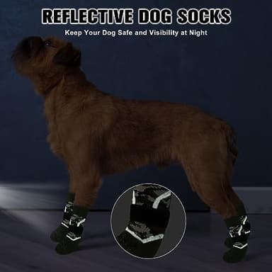 BEAUTYZOO Dog Socks to Prevent Licking Paws for Hardwood Floors Anti Slip, Dog Shoes Booties for Hot/Cold Pavement,Grippy Boots & Paw Protectors Traction Control for Small Medium Large Senior Dogs - Image 7
