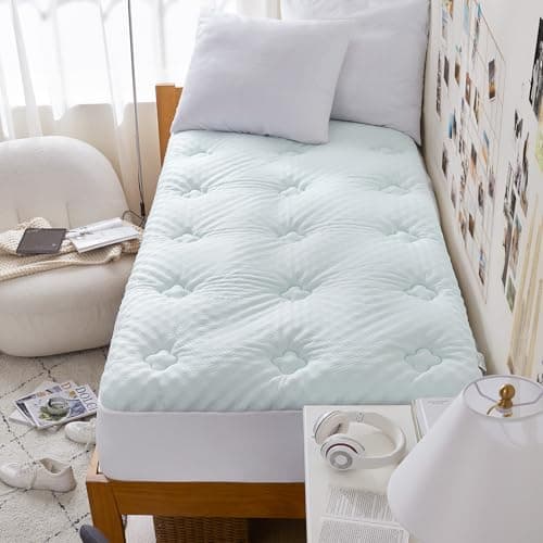 Hansleep College Dorm Twin XL Mattress Topper Viscose Derived from Bamboo, Memory Foam Pillow Top Mattress Topper Twin XL, Breathable Mattress Pad for Back Pain Relief, 39" x 80", White - Image 1