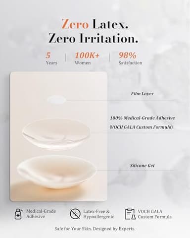 VOCH GALA 5Pairs Nipple Covers for Women Reusable, Adhesive Silicone Nipple Pasties, Sticky Bra Pasties Petals - Image 6