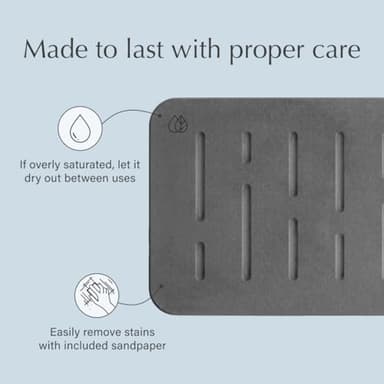 Dorai Home Bath Stone Mat 23.6"x15.4" (2-Pack) – Quick-Dry, Non-Slip Diatomite Stone Bath Mat, Rain Slate - Image 5
