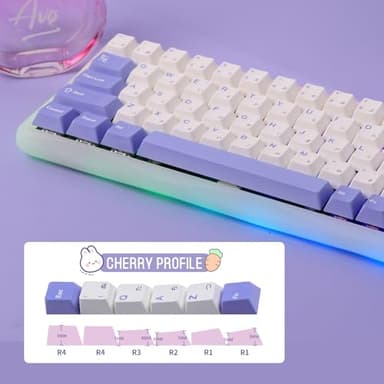 EPOMAKER Bunny 134 Keys Cherry Profile PBT Dye Sublimation Keycaps Set for Mechanical Gaming Keyboard, Compatible with Cherry Gateron Kailh Otemu MX Structure - Image 4