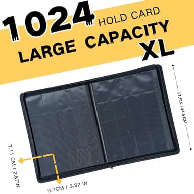 KUOOKING 1000+ Pockets Trading Card Binder, 16-Pocket Card Ablum Compatible with MTG,Sports Cards & Other Standard Size Trading Cards (Black) - Image 2