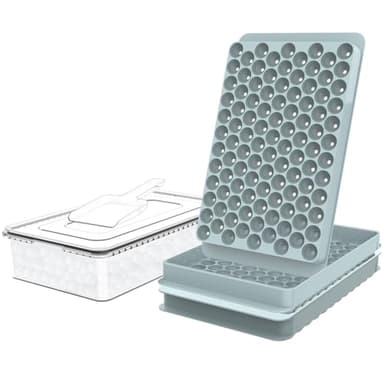 WIBIMEN Mini Ice Cube Trays, Small Tiny Round Pebble Crushed Nugget Ice Trays for Freezer with Lid - Chilling Drinks Coffee Juice(2 Pack/0.55In - Blue) - Image 1