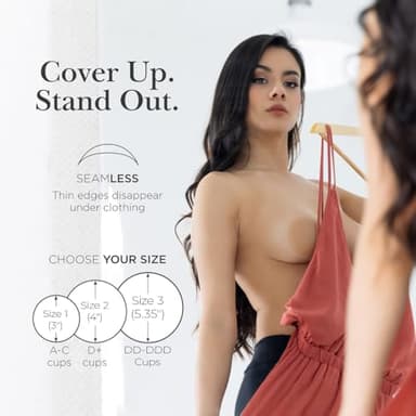 Nippies Nipple Covers for Women - Reusable Sticky Silicone Pasties with Travel Case - Original Circle or Lift Style Available - Image 4