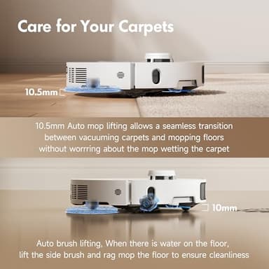 Mova P10 Pro Ultra Robot Vacuum and Mop 13,000Pa Suction, 140°F Hot Water Auto Mop Washing & Drying, Dual Spinning Extenable Mop,10.5mm Lifting for Carpet, 360°Obstacle Avoidance, App Control - Image 5