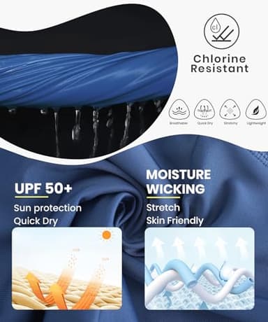 HODOSPORTS Women's 7'' Swim Shorts UPF 50+ High Waisted Board Shorts with Pockets Liner Quick Dry Swimsuit Bottoms Navy 3XL - Image 5