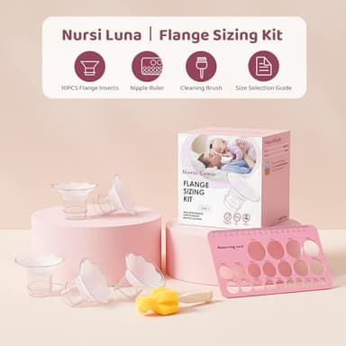 Nursi Luna Flange Sizing Kit 3 in 1 with 10PCS Flange Inserts 13/15/17/19/21mm, Silicone Flanges Insert Kit for 24mm Flange/Shield, Pumping Essentials Kit for Moms - Image 2