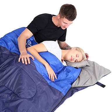 oaskys Double Sleeping Bag for Adults with 2 Pillows - Queen Size XL Waterproof Sleeping Bag for All Season Camping Hiking Backpacking 2 Person Sleeping Bags for Cold Weather & Warm - Image 6