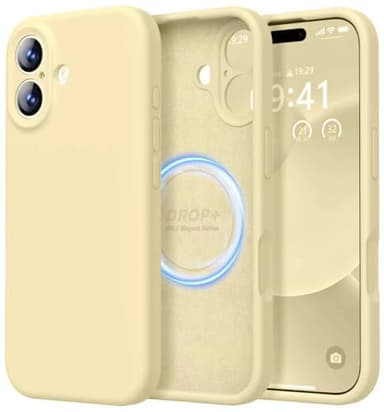 LOVE 3000 Designed for iPhone 17 Case, Premium Silicone [Compatible with Magsafe][Soft Anti-Scratch Microfiber Lining] Shockproof Protective Phone Case for Men Women 6.3", Creamy Yellow - Image 1