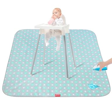 Splat Mat for Under High Chair Mat, 42x46 Inch, Mealtime Baby Splat Mat for Art/Crafts/Playtime, Waterproof Splash Mat, Machine Washable Portable Picnic Floor Mat Baby Feeding Table Cloth - Image 5
