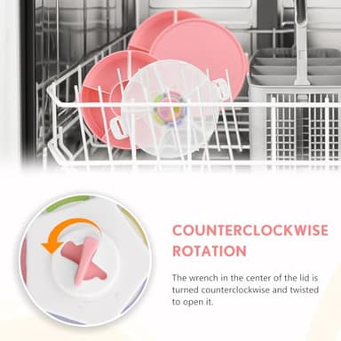 Aimsnk Kids Original Snack Spinner Bundle - Reusable Snack Container with 5 Compartment Dispenser and Lid | BPA and PVC Free | Dishwasher Safe | No Spill, Leakproof,for Toddlers (Pink) - Image 5