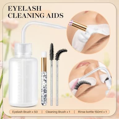 TOEDO Professional Lash Shampoo Kit for Eyelash Extensions - 60ML Foaming Cleanser with USB Mini Fan, Disposable Brushes & Nose Brush - Gentle Eyelash Bath Set for Salon & Home Use - Image 5