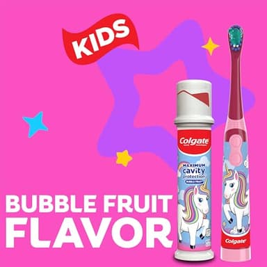 Colgate Kids Unicorn Toothpaste Pump with Fluoride for Cavity Protection, Ages 6+, ADA Accepted, Bubble Fruit, 4.4 Ounce, 6 Pack - Image 3
