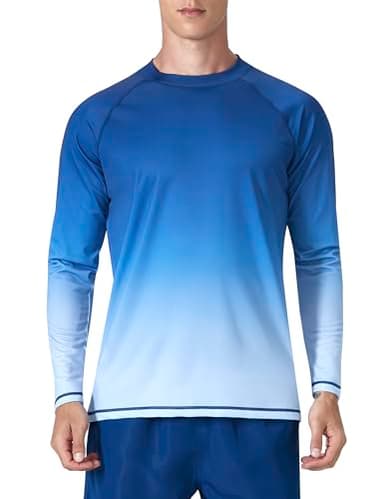 KPSUN Mens Swim Shirts UPF 50+ Rash Guard Long Sleeve Sun UV Protection Beach Shirts Quick Dry Fishing T-Shirt - Image 1
