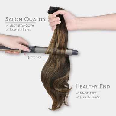 WENNALIFE Invisi Edge Tape in Hair Extensions Human Hair, 18 Inch 50g 20pcs Balayage Dark Brown Mixed Chestnut Brown Invisible Luxury Remy Hair Extensions Natural Seamless Injected Tape Ins Straight - Image 7