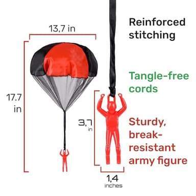NUTTY TOYS Parachute Toys for Kids - Tangle Free Outdoor Flying Parachute Men, Top Indoor & Outside, 3 4 5 6 7 8 9 10 11 12 Year Old, Best Christmas Stocking Stuffers Idea 2025 Unique Boy & Girl Gifts - Image 3
