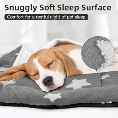 Mora Pets Cat Bed for Indoor Cats Washable Dog Crate Pad Cute Star Dog Bed Mat for Small Dogs Pet Kennel Pad for Cage Soft Flat Puppy Kitten Cushion Sleeping Anti-Slip Grey 22 x 13 - Image 2