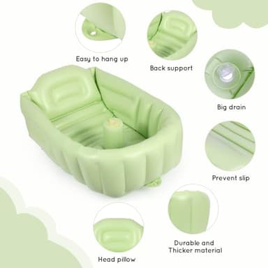 MINK Inflatable Bathtub for Toddlers - Portable Baby Tub with Collapsible Design for Easy Storage - Perfect for Newborns to Infants - Image 2