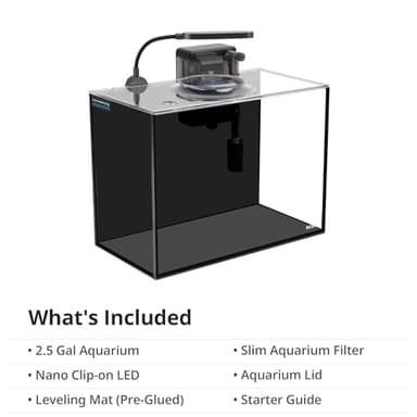 NICREW 2.5 Gallon Nano Nature Aquarium Kit, Ultra-Clear Rimless Desktop Fish Tank with Light and Filter, Perfect for Small Fish, Shrimp, or Betta, Basic Version, Black - Image 6