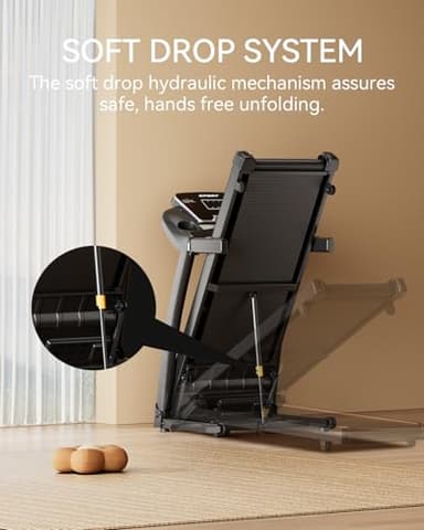 Treadmill for Home, 3.0HP Folding Treadmill with Incline, 300 lbs Capacity, Bluetooth & Heart Rate Sensor, Space-Saving Design - Image 6