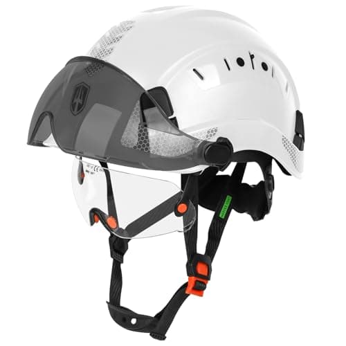 GREEN DEVIL Construction Safety Helmet Hard Hat with Visor and Safety Glasses ANSI Z89.1 Cascos De Construccion Vented ABS Work Hardhat for Men&Women - Image 1