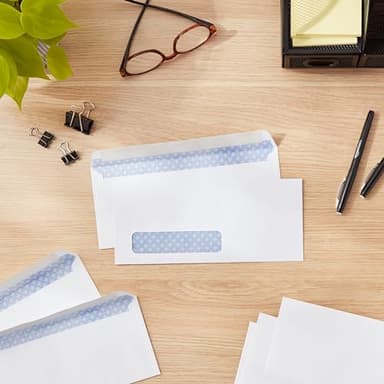 Amazon Basics #10 Security-Tinted Self-Seal Business Envelopes with Left Window, Peel & Seal Closure - 500-Pack, White - Image 9