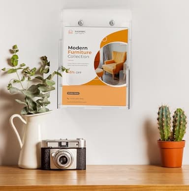 FUCDTEFC Acrylic Brochure Holder 8.5x11, Clear 3 Tier Magazine Holder Brochure Display Stand With Removable Divider for 4 x9 Inch Literature Pamphlet Flyer Holder for Wall Mount or Countertop - Image 7