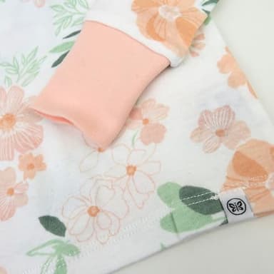 HonestBaby 2-pack Sleep and Play Footed Pajamas One-piece Sleeper Jumpsuit Zip-front Pjs Organic Cotton for Baby Girls, Unisex, White Peach Blossom Floral, 5T - Image 4