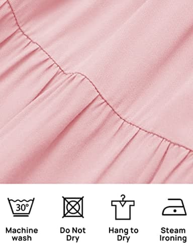 ZESICA Women's 2025 Summer Spaghetti Strap Sleeveless Square Neck Ruffle A Line Swing Mini Dress,Pink,Large - Image 7