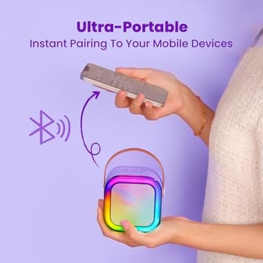 IROO Mini Karaoke Machine for Kids, 2025 TOP Toys Birthday Gifts Ideas for Girls Ages 4, 5, 6, 7, 8, 9, 10, 12+ Years Old, Portable MP3 Player with 2 Wireless Mics for Party - Image 5