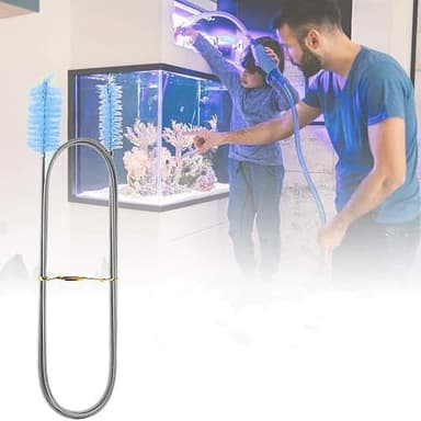 CTWHA 1 Set Spring Brush Suction Pipe Brush Aquarium Cleaning Brush U Shape Pipe Brush Stainless Steel Spring Cleaning Pipe Double Head Flexible Hose Brush For Aquarium Lily Tube Drainage Brush - Image 2