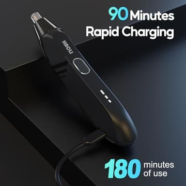 HACLI Nose Hair Trimmer for Men Women - Electric Nose Hair Clipper with Replaceable Stainless Steel Blade, Powerful 8000RPM Motor, Wet/Dry Use, Travel Lock, Portable Design USB Rechargeable - Image 3