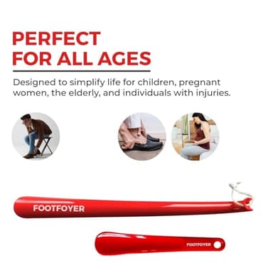 Footfoyer Long shoehorn that is comfortable to wear and has a handle is ideal for both men and women (Red(SNL)) - Image 6