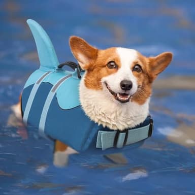 Queenmore Dog Life Jacket High Flotation, Reflective Dog Life Vest for Swimming, Adjustable Dogs Life Preserver Rescue Handle Spring Summer Pool for Small, Medium, Large Dogs (Ocean Blue,L) - Image 7