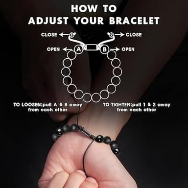 CARITATE Blue Beaded Bracelets for Men Boys - 6mm Lapis Lazuli Obsidian Lava Beads Mens Bracelet Set Mens Jewelry - Cool Anniversary Valentines Fathers Birthday Gifts for Him Boyfriend Husband Man - Image 6