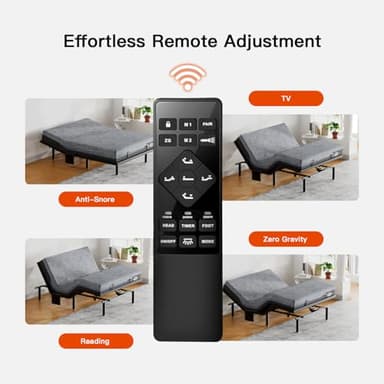 Amada Queen Adjustable Bed Frame and 14 Inch Cooling Gel Memory Foam Mattress Set, Massage, Head & Foot Incline, Wireless Remote, USB Ports, LED Night Light, Medium Firm Support - Image 3