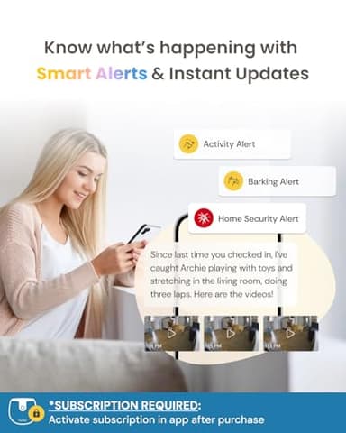 Furbo 360° Dog Camera + Mini (2-Camera Bundle Nanny Pro Subscription): Dog Safety & Home Security Alerts, Pet Camera with Speaker, Phone App & Night Vision (New Subscription Needed at Setup) - Image 5